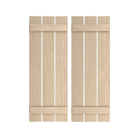 Rustic Three Board Spaced Board-n-Batten Sandblasted Faux Wood Shutters, 17 1/2W X 48H